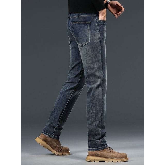 Denimic-Mid Rise Washed Slim Fit Jeans