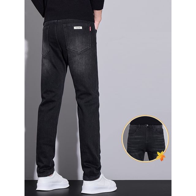 Denimic-Mid Rise Washed Slim Fit Jeans