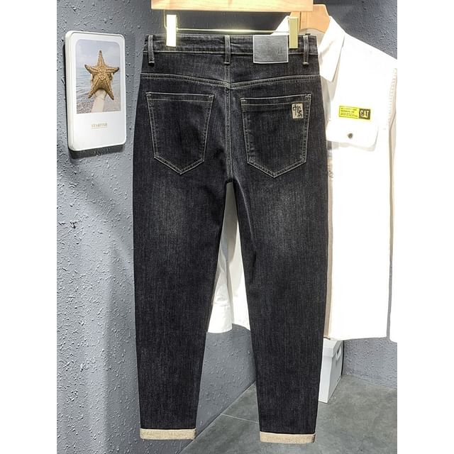 Denimic-Mid Rise Washed Slim Fit Jeans