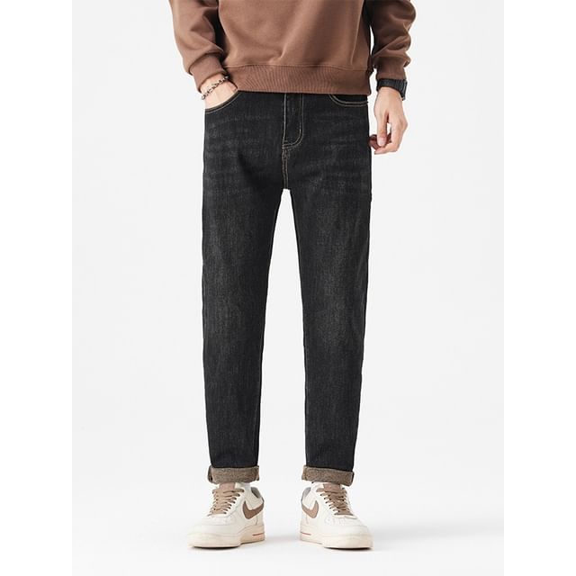 Denimic-Mid Rise Washed Slim Fit Jeans