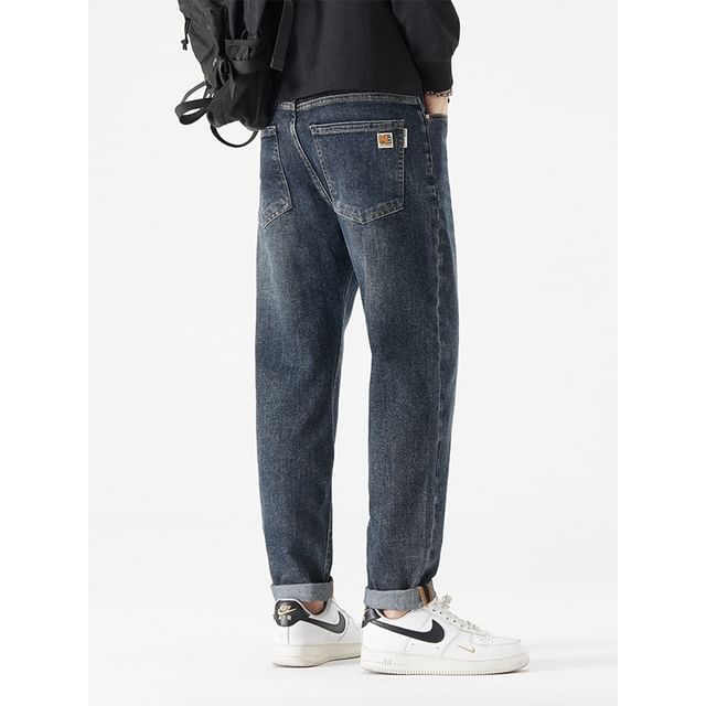Denimic-Mid Rise Washed Slim Fit Jeans