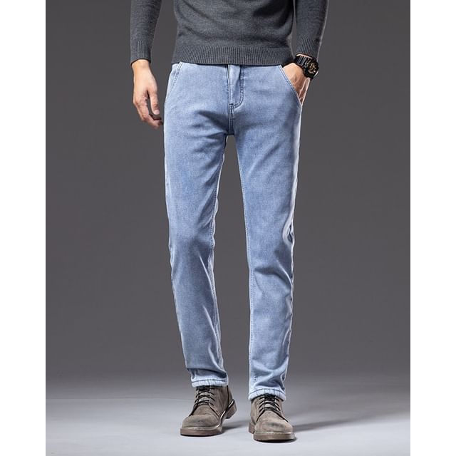 Denimic-Mid Rise Washed Slim Fit Jeans
