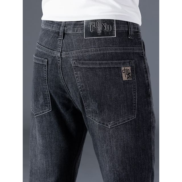 Denimic-Mid Rise Washed Slim Fit Jeans