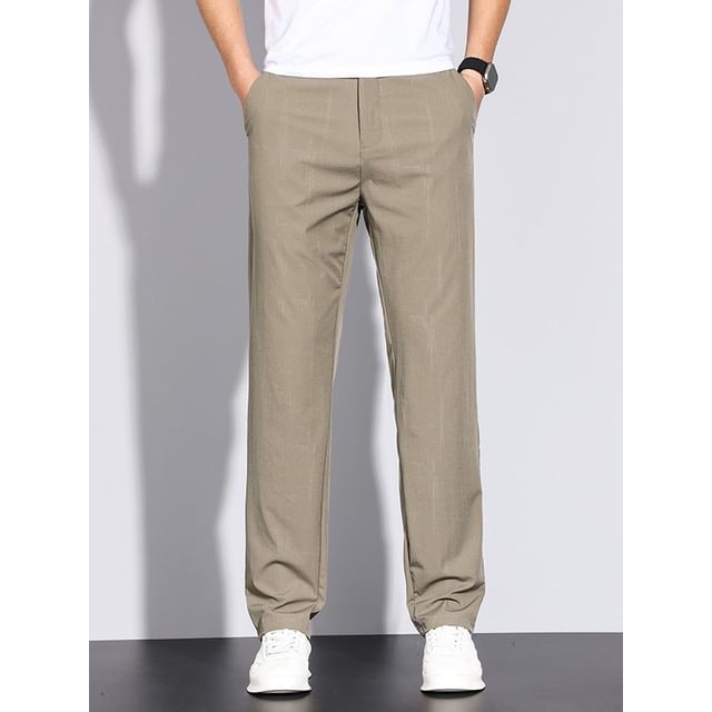 Denimic-Mid Waist Straight Leg Pants