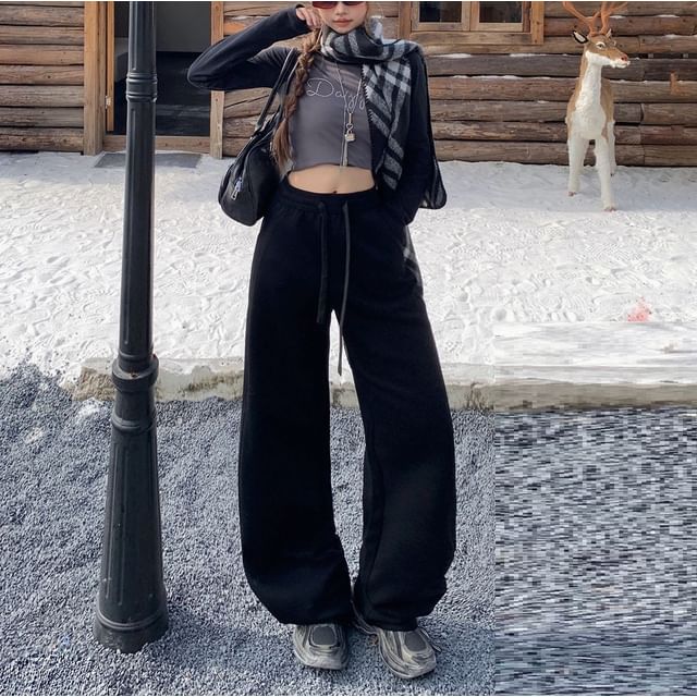 Denimot-Drawstring Waist Baggy Sweatpants Various Designs