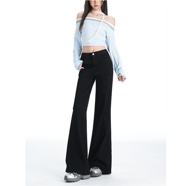 Denimot-High Rise Flared Jeans