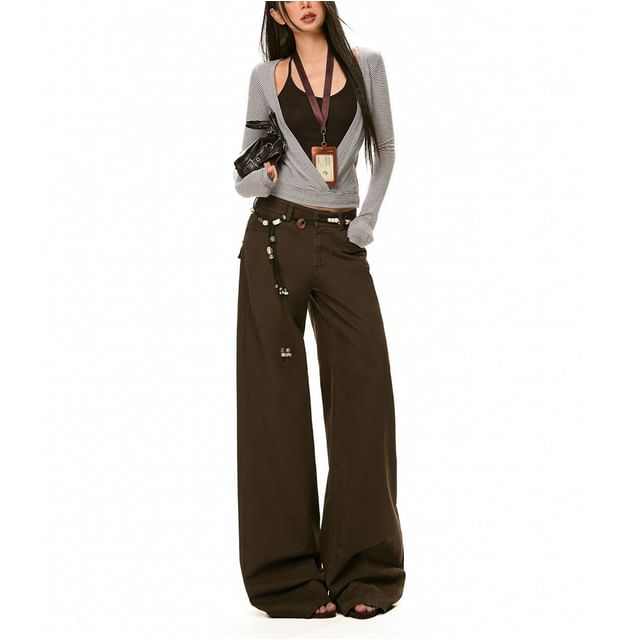 Denimot-High Rise Plain Wide Leg Jeans Various Designs