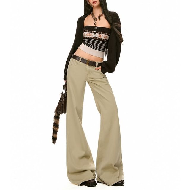 Denimot-Low Rise Plain Flared Jeans Various Designs