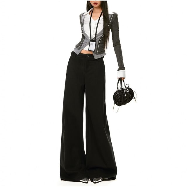 Denimot-Low Rise Wide Leg Pants
