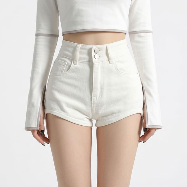 Denimot-Low Waist Denim Hot Pants