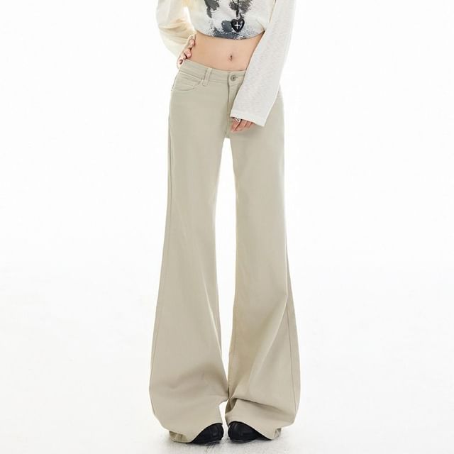 Denimot-Low Waist Slim Fit Flared Jeans