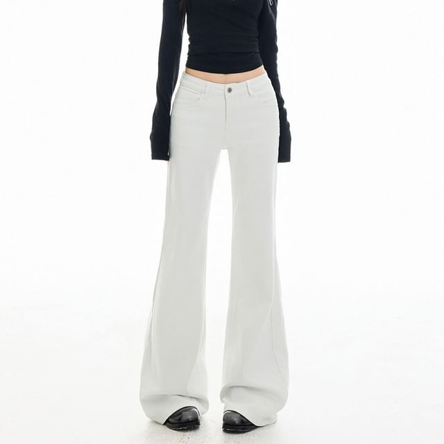 Denimot-Low Waist Slim Fit Flared Jeans