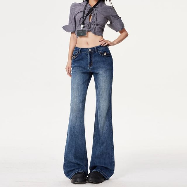Denimot-Mid Rise Flared Jeans Various Designs