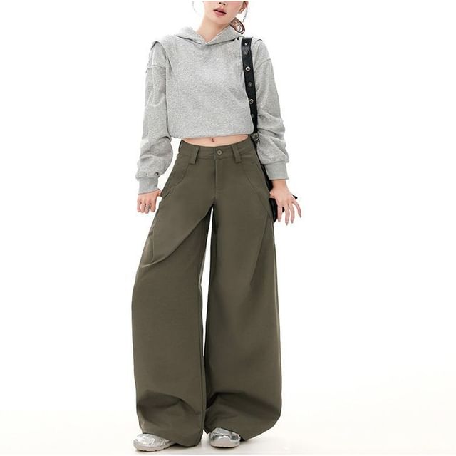 Denimot-Mid Rise Plain Baggy Pants Various Designs