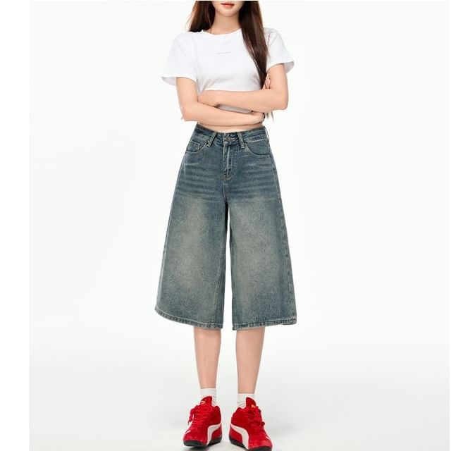 Denimot-Mid Rise Washed Jorts