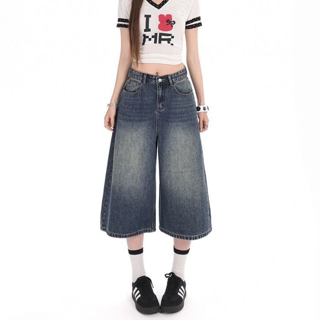 Denimot-Mid Rise Washed Jorts