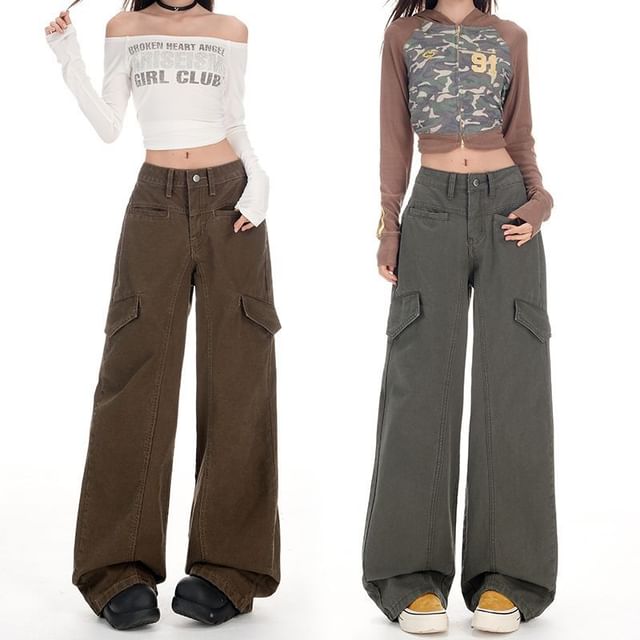 Denimot-Mid Waist Baggy Jeans