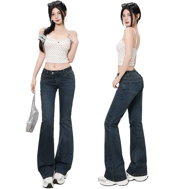 Denimot-Mid Waist Bootcut Jeans Various Designs