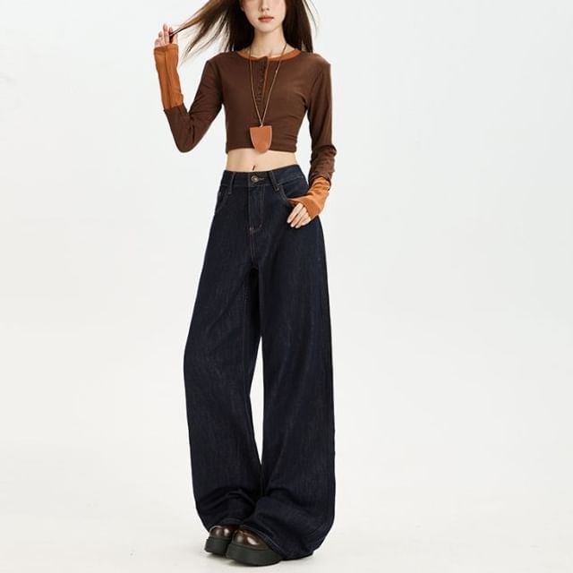 Denimot-Mid Waist Flared Jeans Various Designs