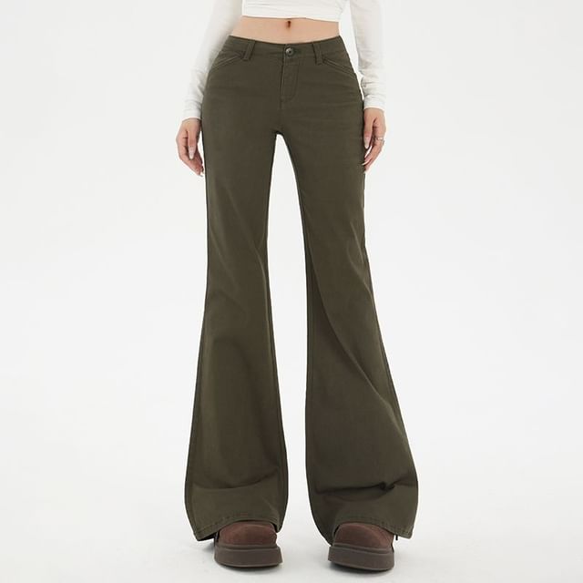 Denimot-Mid Waist Flared Jeans Various Designs