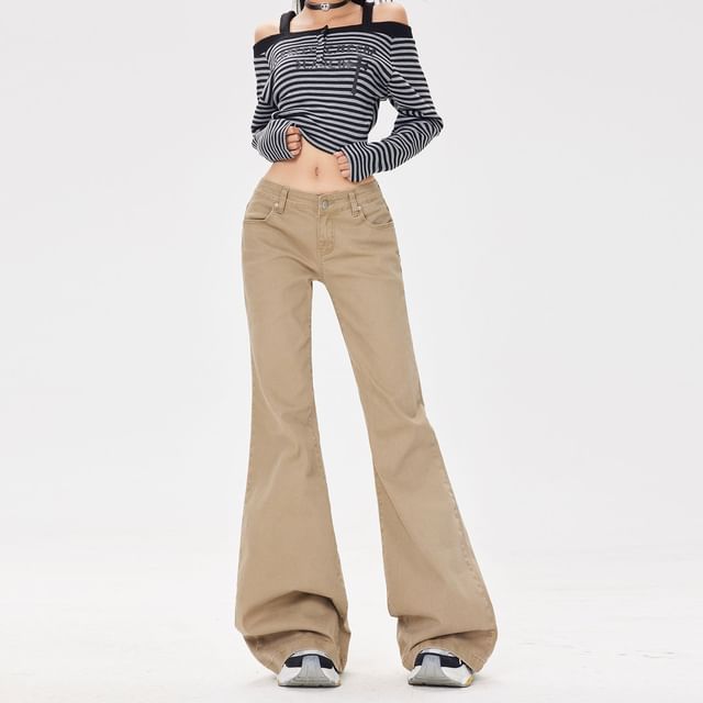 Denimot-Mid Waist Flared Jeans Various Designs