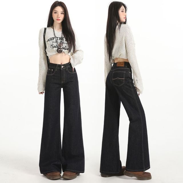 Denimot-Mid Waist Flared Jeans Various Designs