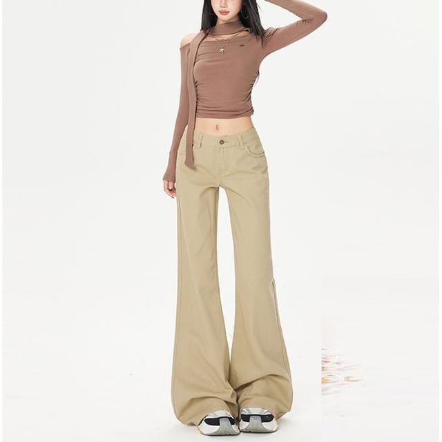 Denimot-Mid Waist Flared Jeans Various Designs