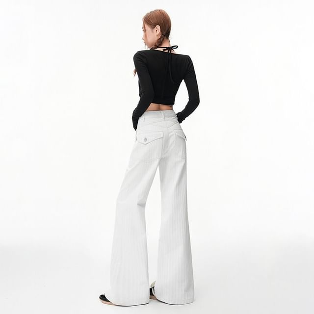 Denimot-Mid Waist Flared Jeans Various Designs
