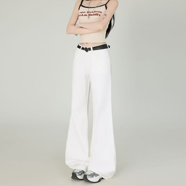 Denimot-Mid Waist Flared Jeans Various Designs