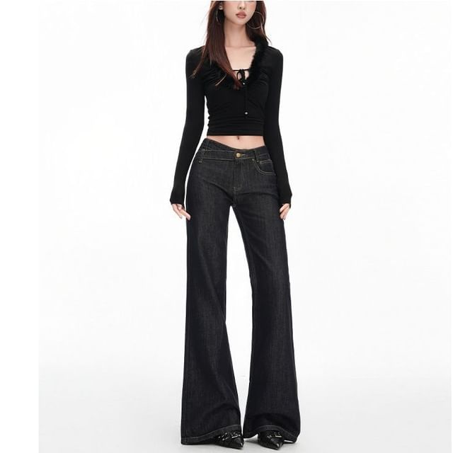 Denimot-Mid Waist Flared Jeans Various Designs