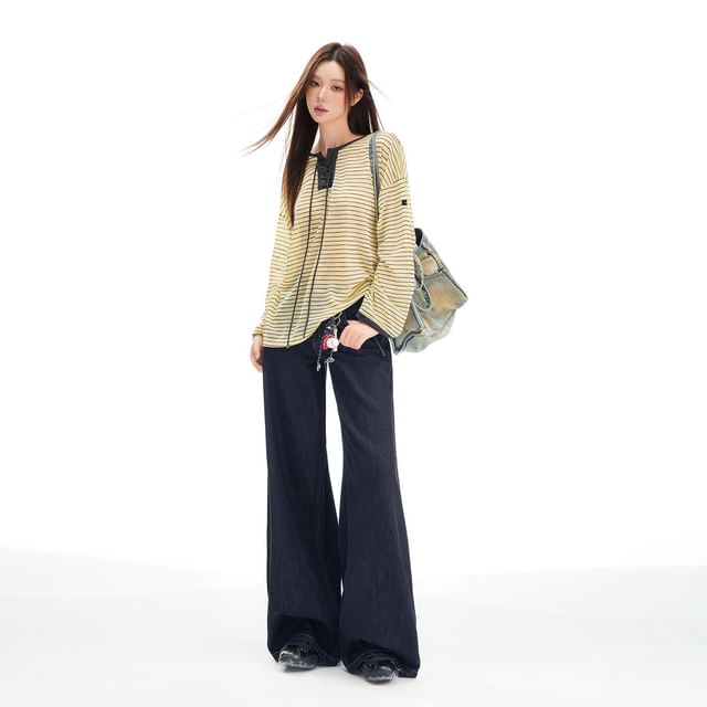 Denimot-Mid Waist Plain Wide Leg Pants Various Designs