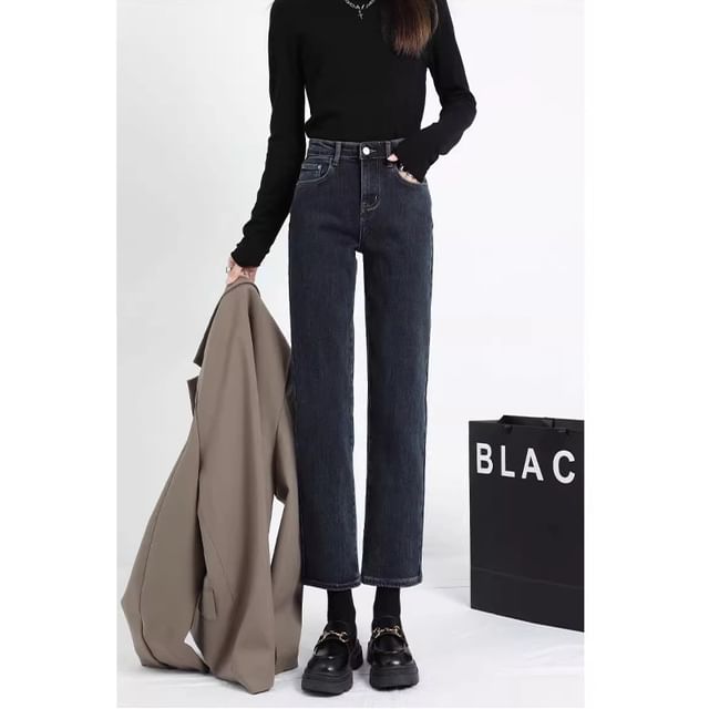 Denimot-Mid Waist Tapered Crop Jeans