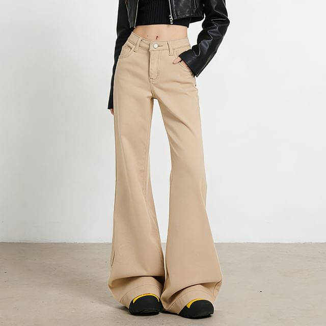 Denimot-S High Waist Plain Flared Jeans Various Designs