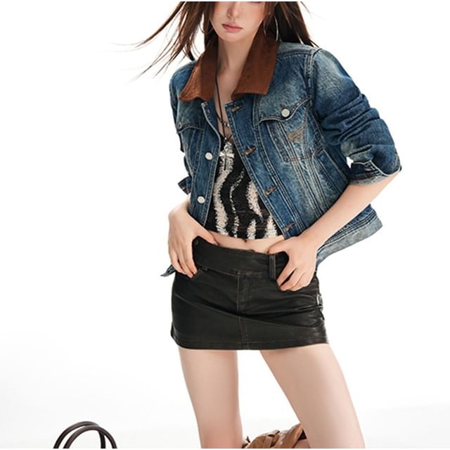 Denimot-Washed Denim Jacket