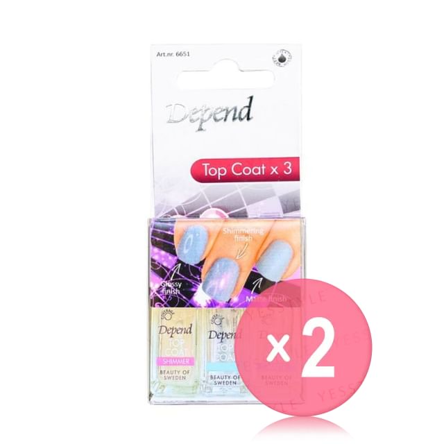 Depend Cosmetic-Nail Polish Top Coat Set 2pcs Bundle Set