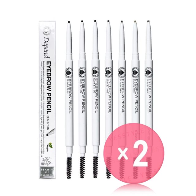 Depend Cosmetic-Perfect Eye Eyebrow Pencil Slim Thin 2pcs Bundle Set