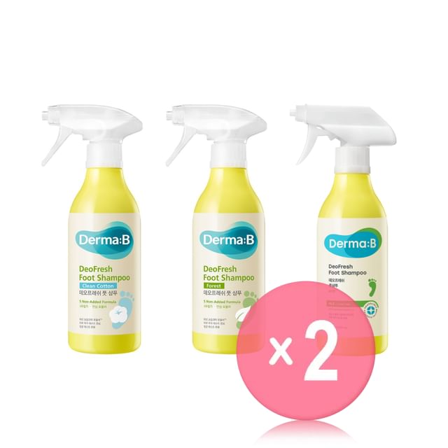 Derma- B-DeoFresh Foot Shampoo - 3 Types 2pcs Bundle Set