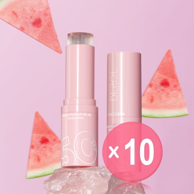 DEROL-Broad Spectrum SunScreen Glow Stick SPF50 PA 10pcs Bundle Set