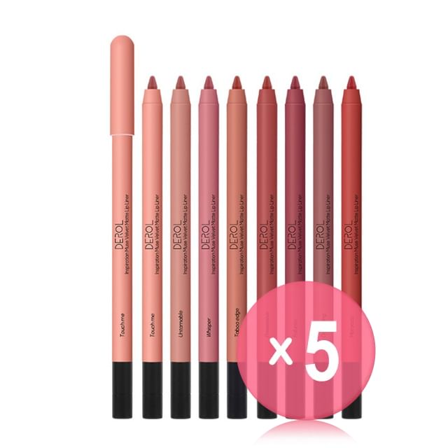 DEROL-Crayon à lèvres mat velouté Inspiration Muse - 8 teintes - lot de 5
