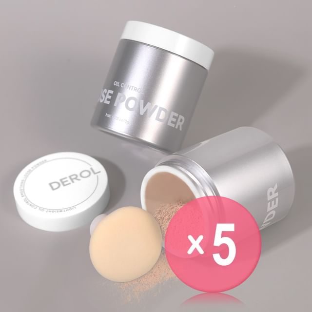 DEROL-Light Cloud Oil Control Loose Powder - 5 Colors 5pcs Bundle Set