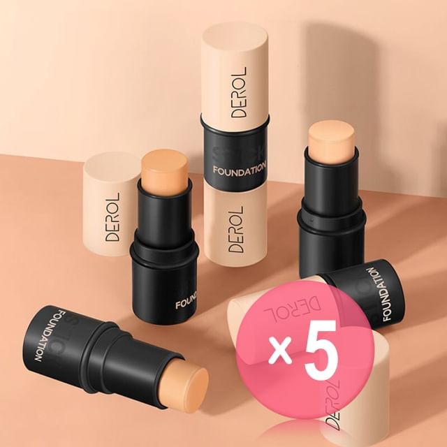 DEROL-Lightweight Matte Multi-Purpose Foundation Stick - 01-03 5pcs Bundle Set