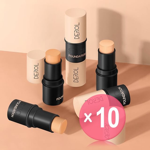 DEROL-Lightweight Matte Multi-Purpose Foundation Stick - 5 Shades 10pcs Bundle Set