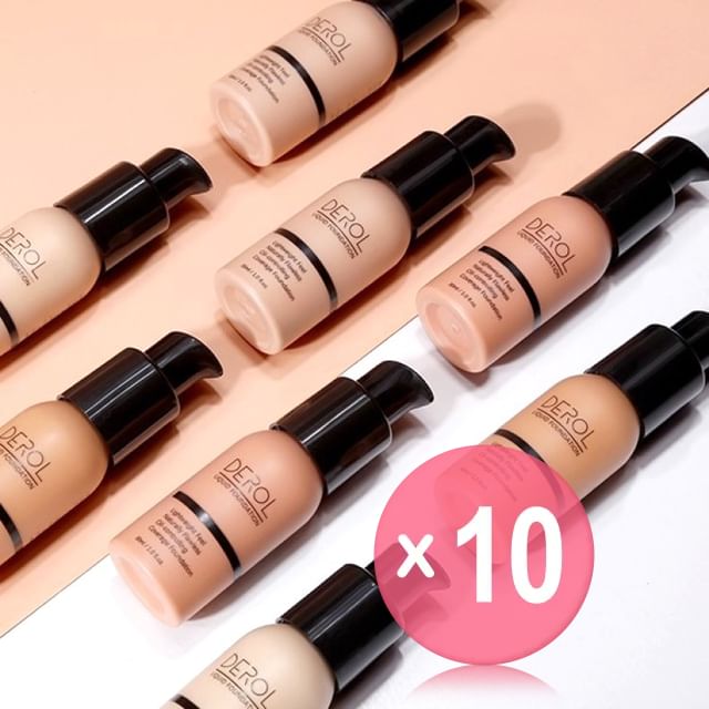 DEROL-Lightweight Oil-Controlling Coverage Foundation - 1-3 10pcs Bundle Set