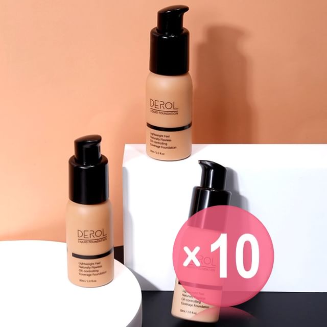 DEROL-Lightweight Oil-Controlling Coverage Foundation - 4-6 10pcs Bundle Set