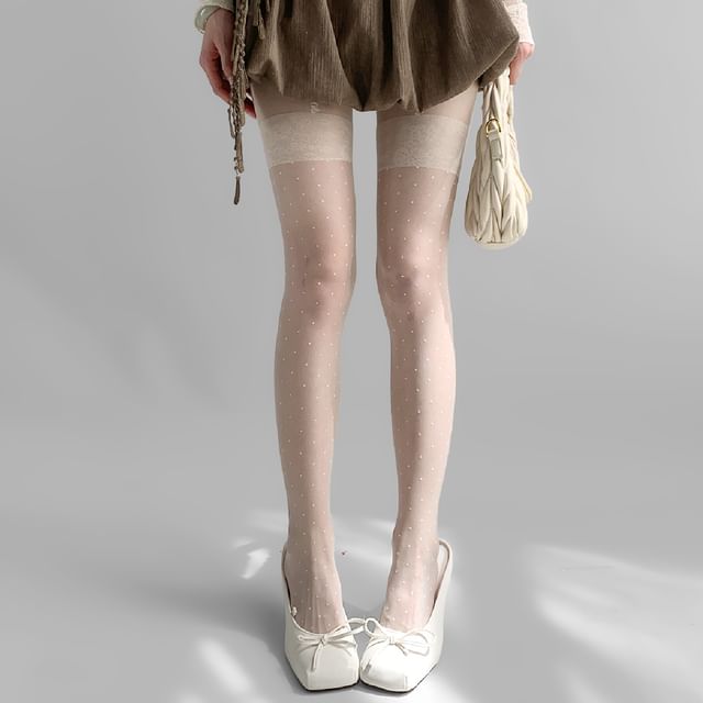 Desperim-Dotted Lace Tights