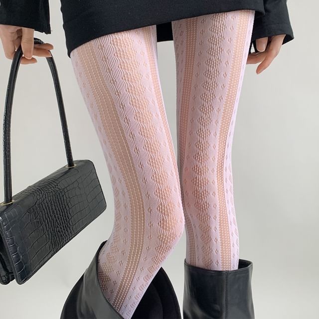 Desperim-Heart Jacquard Tights