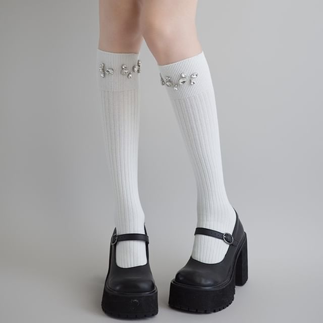 Desperim-Metal Accent Long Socks