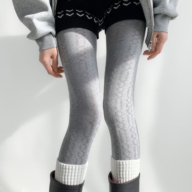 Desperim-Plain Textured Opaque Tights