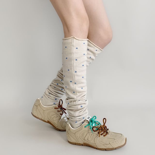 Desperim-Polka Dot Over-The-Knee Leg Warmers