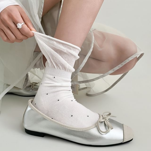 Desperim-Polka Dot Sheer Short Socks